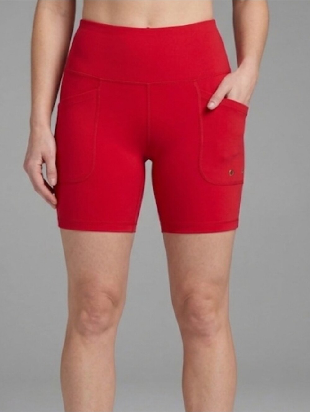 NEW Gradual High Rise Red Stretch Biker Yoga Shorts Women's Size X-Large